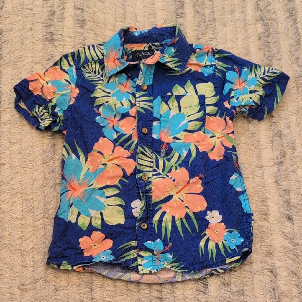 The Children's Place Tropical Floral Button Down Shirt